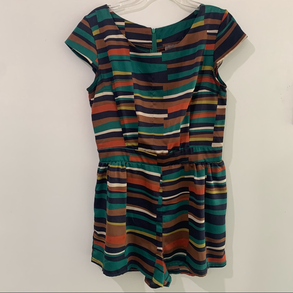 Silky Geometric Romper